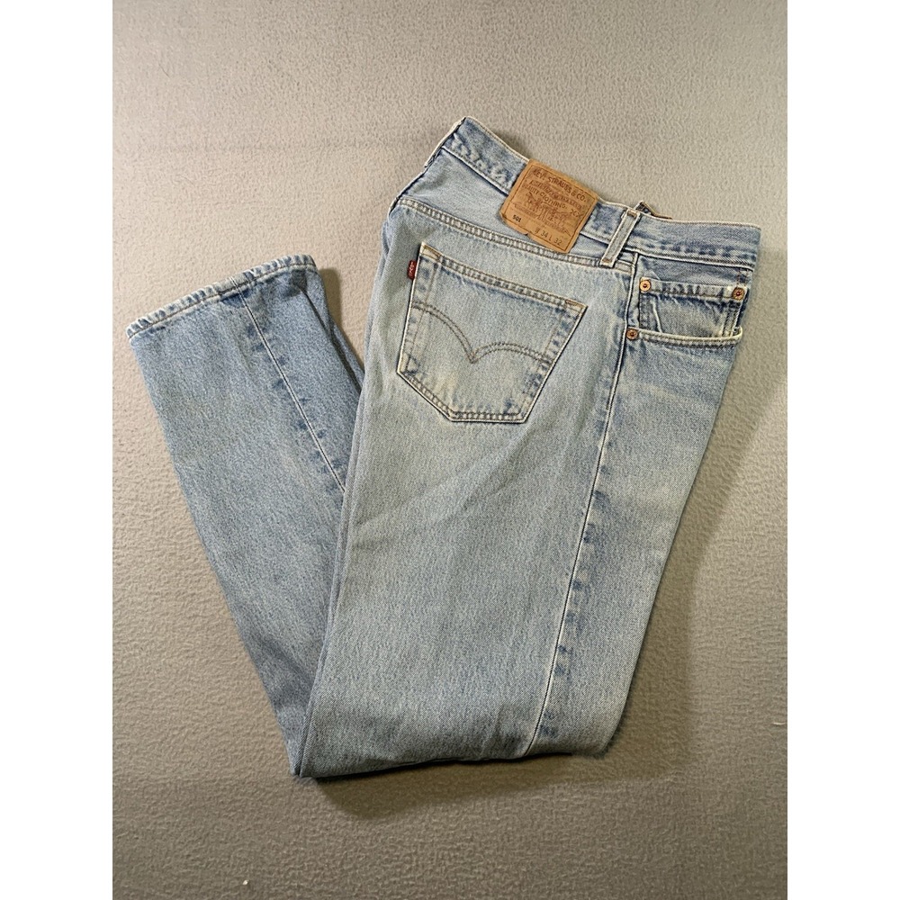 Vintage 1999 Levi's 501 Blue #647 Stamp Made in Mexico 34x32 Jeans
